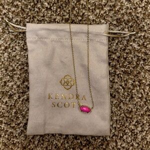 Gold Kendra Scott Elisa necklace in pink